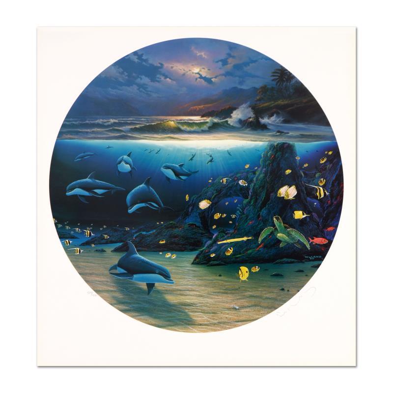 "Moonlit Waters" LE 19x19 Lithograph by Wyland (PA) at PristineAuction.com "Moonlit Waters" LE 19x19 Lithograph by Wyland (PA) at PristineAuction.com