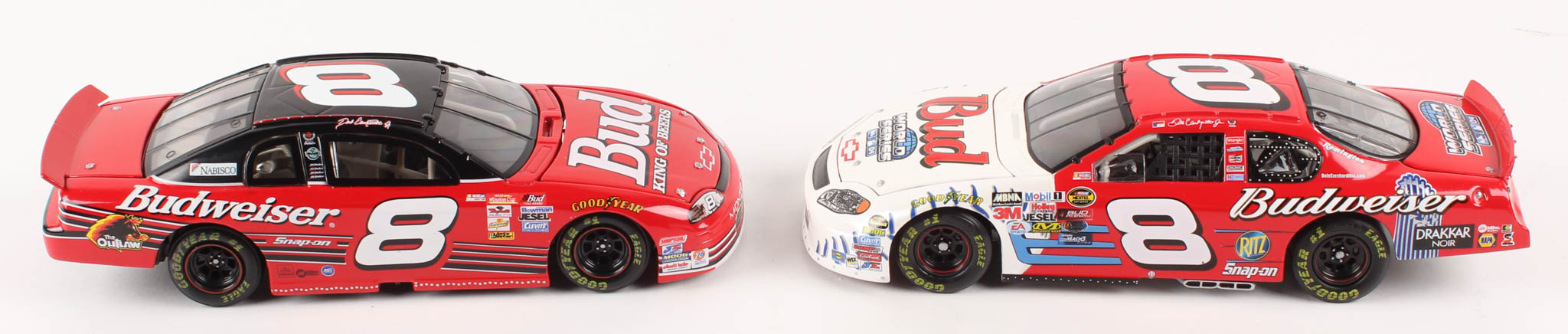 Lot of (2) Dale Earnhardt Jr. LE 1:24 Scale Die Cast Cars with (1) #8 Budweiser / MLB World Series 2004 Monte Carlo & (1) #8 Budweiser 1999 Monte Carlo at PristineAuction.com Lot of (2) Dale Earnhardt Jr. LE 1:24 Scale Die Cast Cars with (1) #8 Budweiser / MLB World Series 2004 Monte Carlo & (1) #8 Budweiser 1999 Monte Carlo at PristineAuction.com