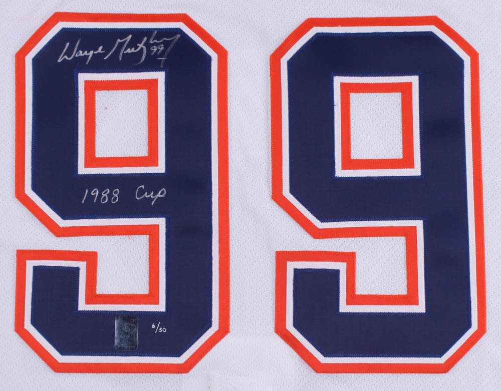 Set of (4) Wayne Gretzky Signed LE Oilers CCM Jerseys with Cup Championship Inscriptions - One Inscribed from Each Championship #/50 (Gretzky COA) at PristineAuction.com Set of (4) Wayne Gretzky Signed LE Oilers CCM Jerseys with Cup Championship Inscriptions - One Inscribed from Each Championship #/50 (Gretzky COA) at PristineAuction.com