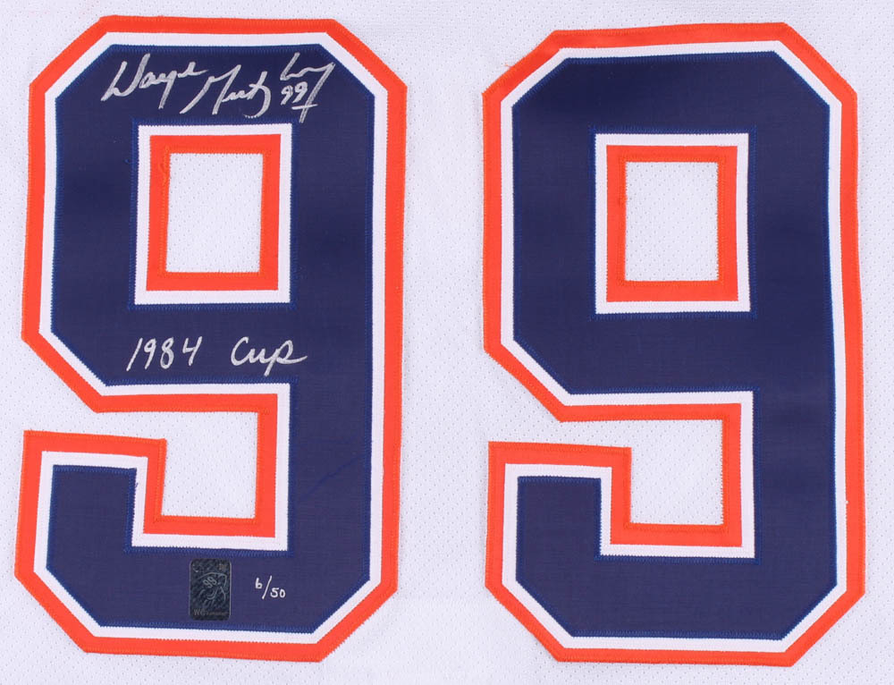 Set of (4) Wayne Gretzky Signed LE Oilers CCM Jerseys with Cup Championship Inscriptions - One Inscribed from Each Championship #/50 (Gretzky COA) at PristineAuction.com Set of (4) Wayne Gretzky Signed LE Oilers CCM Jerseys with Cup Championship Inscriptions - One Inscribed from Each Championship #/50 (Gretzky COA) at PristineAuction.com