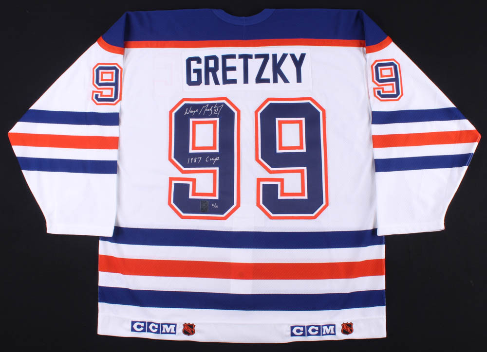 Set of (4) Wayne Gretzky Signed LE Oilers CCM Jerseys with Cup Championship Inscriptions - One Inscribed from Each Championship #/50 (Gretzky COA) at PristineAuction.com Set of (4) Wayne Gretzky Signed LE Oilers CCM Jerseys with Cup Championship Inscriptions - One Inscribed from Each Championship #/50 (Gretzky COA) at PristineAuction.com