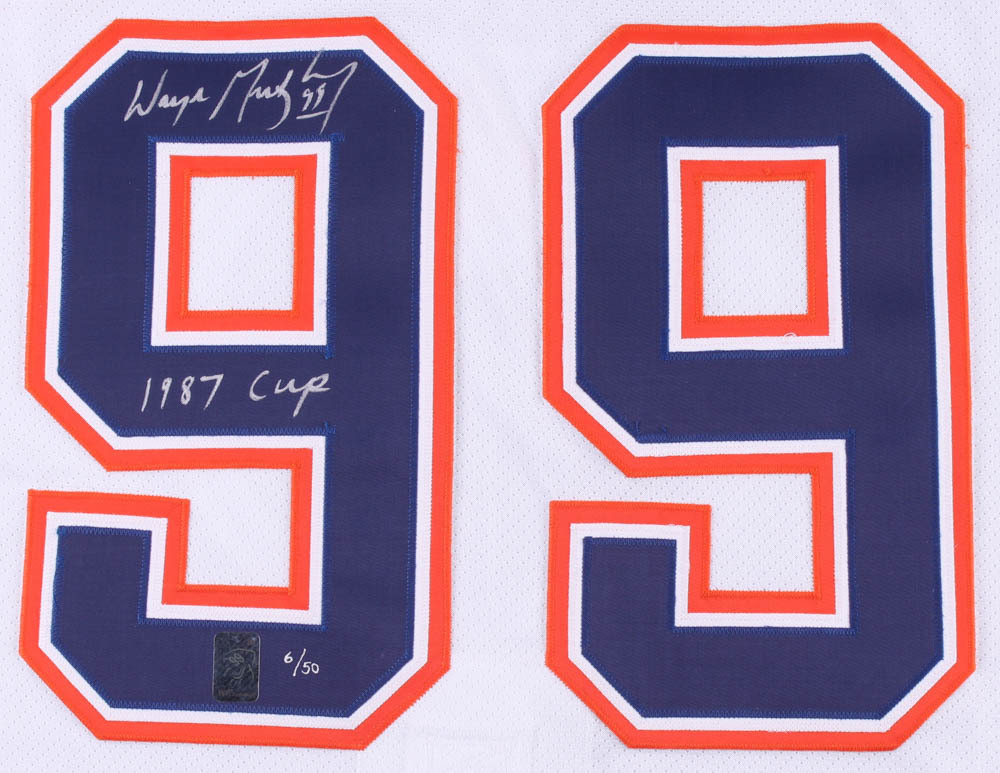 Set of (4) Wayne Gretzky Signed LE Oilers CCM Jerseys with Cup Championship Inscriptions - One Inscribed from Each Championship #/50 (Gretzky COA) at PristineAuction.com Set of (4) Wayne Gretzky Signed LE Oilers CCM Jerseys with Cup Championship Inscriptions - One Inscribed from Each Championship #/50 (Gretzky COA) at PristineAuction.com
