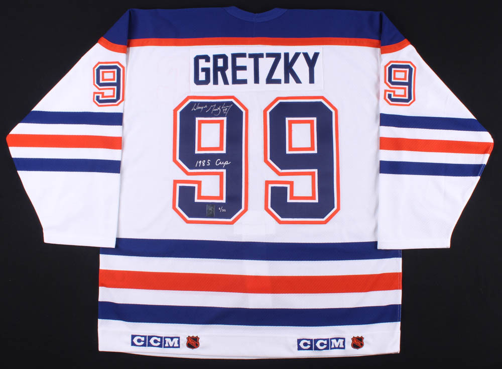 Set of (4) Wayne Gretzky Signed LE Oilers CCM Jerseys with Cup Championship Inscriptions - One Inscribed from Each Championship #/50 (Gretzky COA) at PristineAuction.com Set of (4) Wayne Gretzky Signed LE Oilers CCM Jerseys with Cup Championship Inscriptions - One Inscribed from Each Championship #/50 (Gretzky COA) at PristineAuction.com