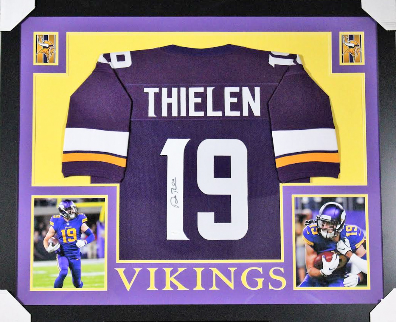 Adam Thielen Signed Minnesota Vikings 35x43 Custom Framed Jersey (TSE COA) at PristineAuction.com Adam Thielen Signed Minnesota Vikings 35x43 Custom Framed Jersey (TSE COA) at PristineAuction.com