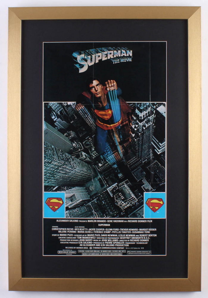 Superman 17x25 Custom Framed Movie Poster Display Pristine Auction