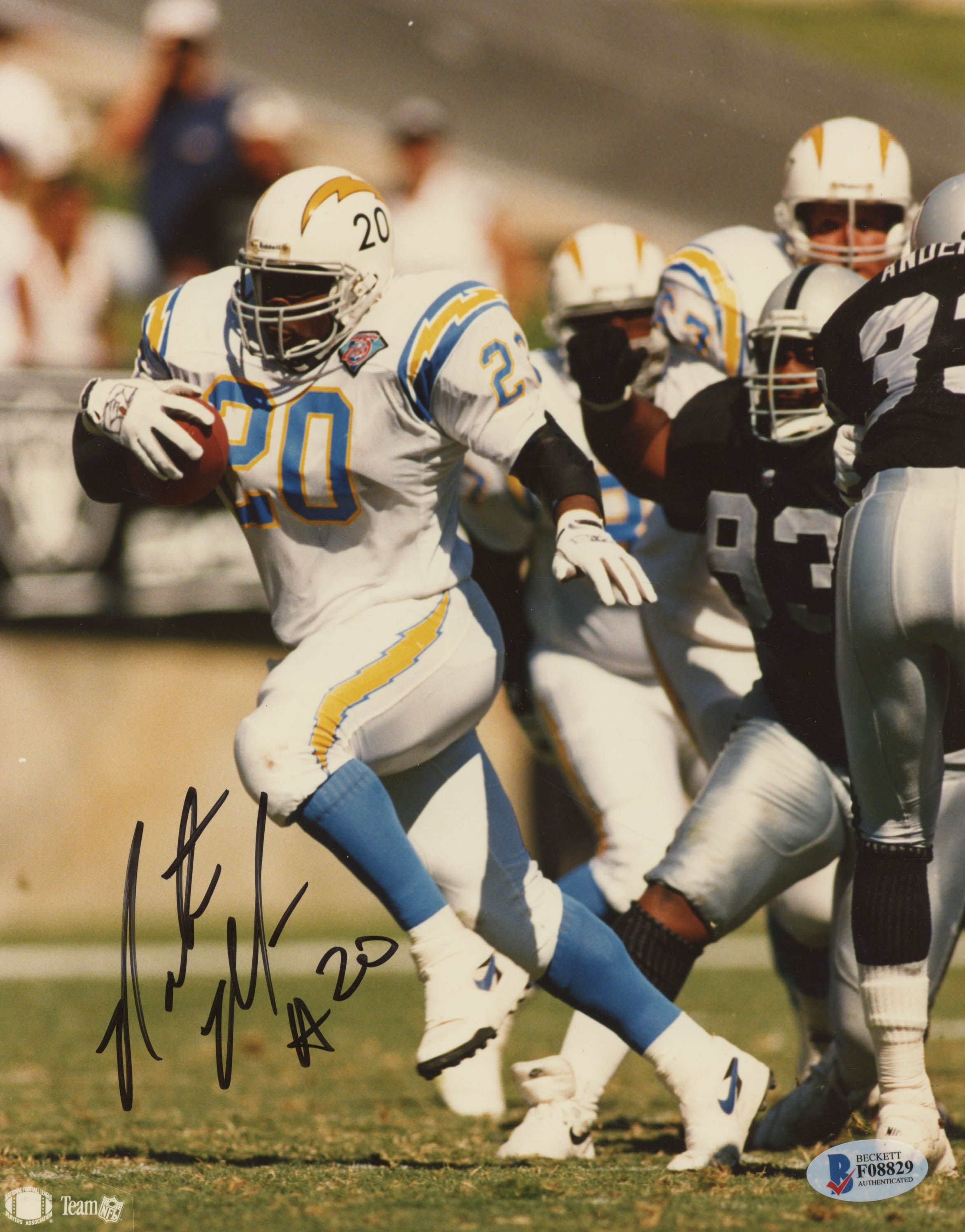Natrone Means Signed San Diego Chargers 8x10 Photo (Beckett Hologram) at PristineAuction.com Natrone Means Signed San Diego Chargers 8x10 Photo (Beckett Hologram) at PristineAuction.com