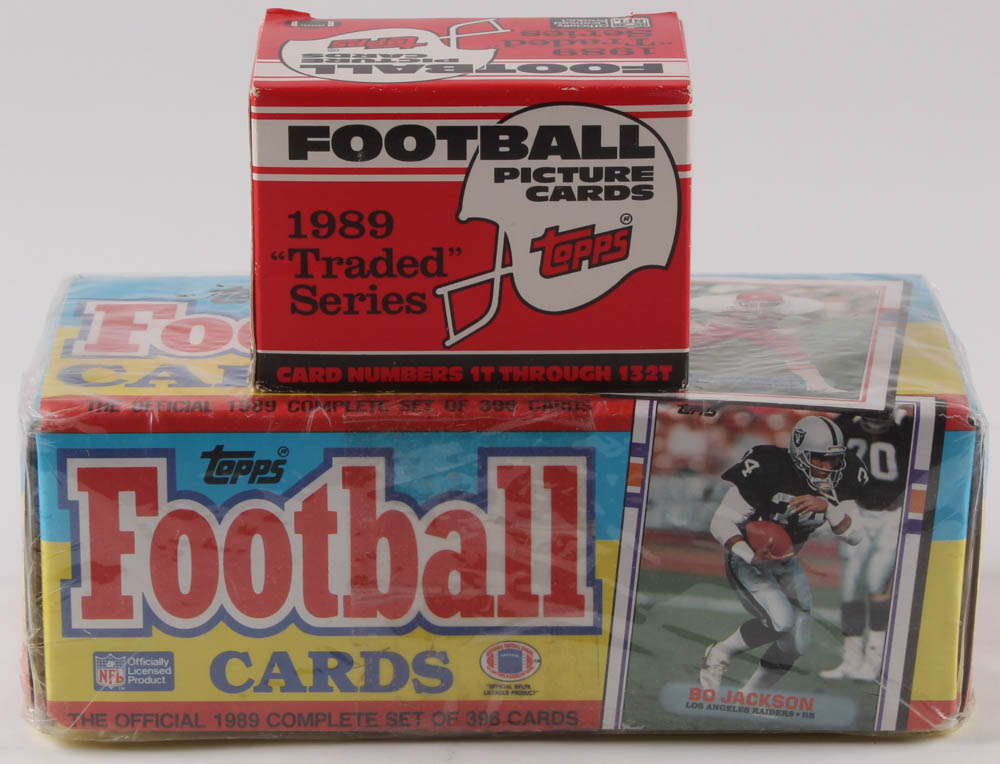 1989 Topps Unopened Complete Set of (396) Football Cards & 1989 Topps Complete Factory Set of (132) Baseball Cards at PristineAuction.com 1989 Topps Unopened Complete Set of (396) Football Cards & 1989 Topps Complete Factory Set of (132) Baseball Cards at PristineAuction.com