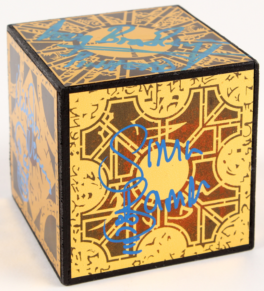 "Hellraiser" PuzzleBox Cube Prop Signed by (4) with Doug Bradley, Nicholas Vince, Simon Bamford