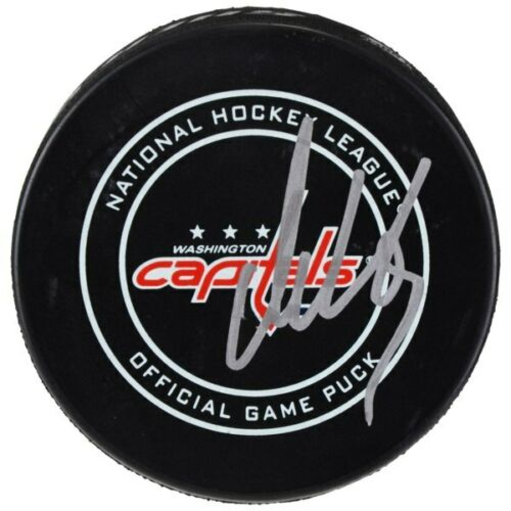 Alex Ovechkin Autographed Record-Breaking Goal Logo Hockey Puck - Certified #/895