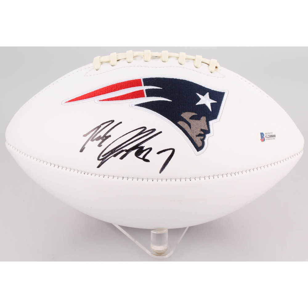 Beckett Auth Rob Gronkowski Autographed New England Patriots Logo Football