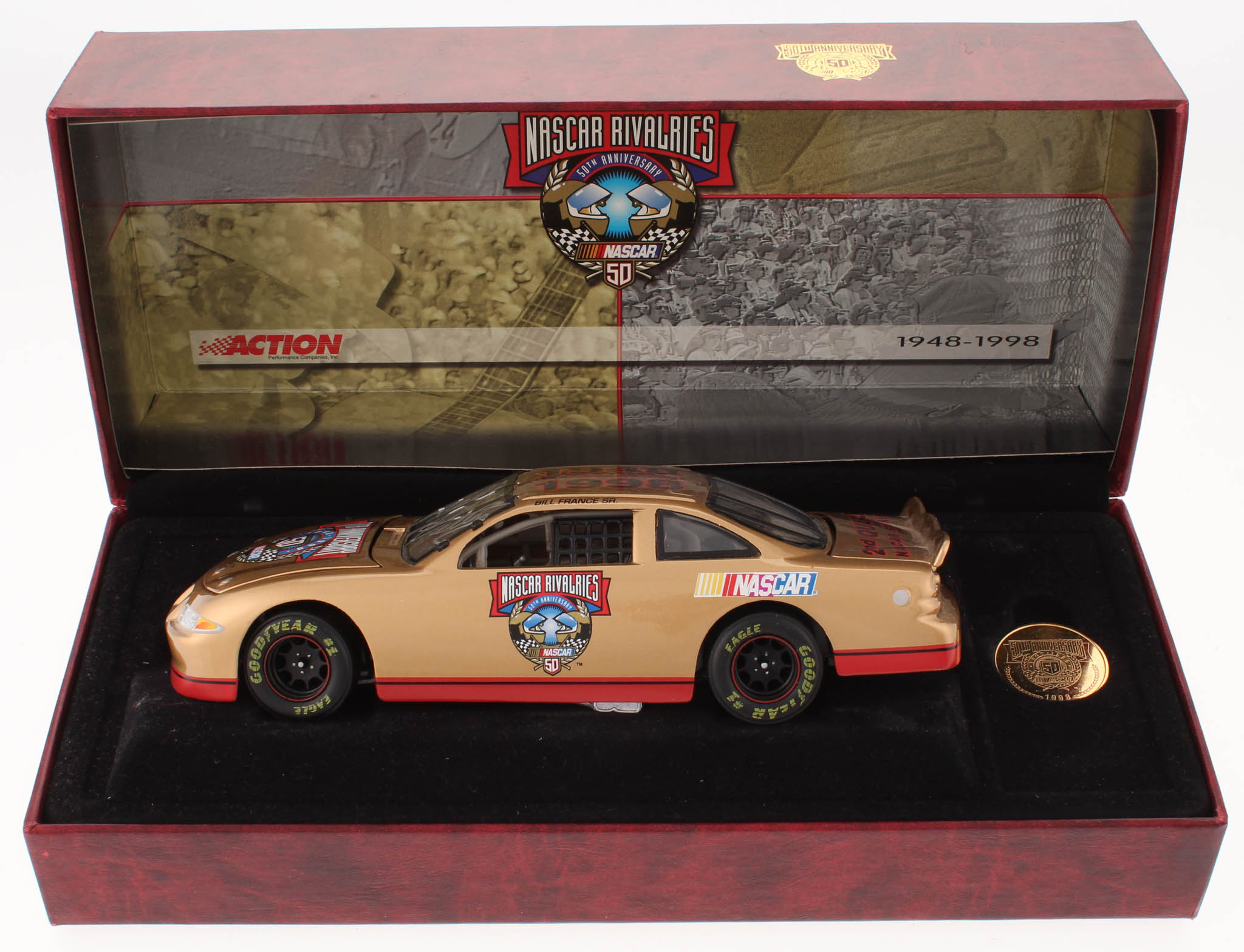 Richard Petty Signed LE 1948-1998 50th Anniversary / Pontiac Grand Prix Elite 1:24 Scale Die Cast Car with NASCAR 50th Anniversay Coin (Beckett COA) at PristineAuction.com Richard Petty Signed LE 1948-1998 50th Anniversary / Pontiac Grand Prix Elite 1:24 Scale Die Cast Car with NASCAR 50th Anniversay Coin (Beckett COA) at PristineAuction.com