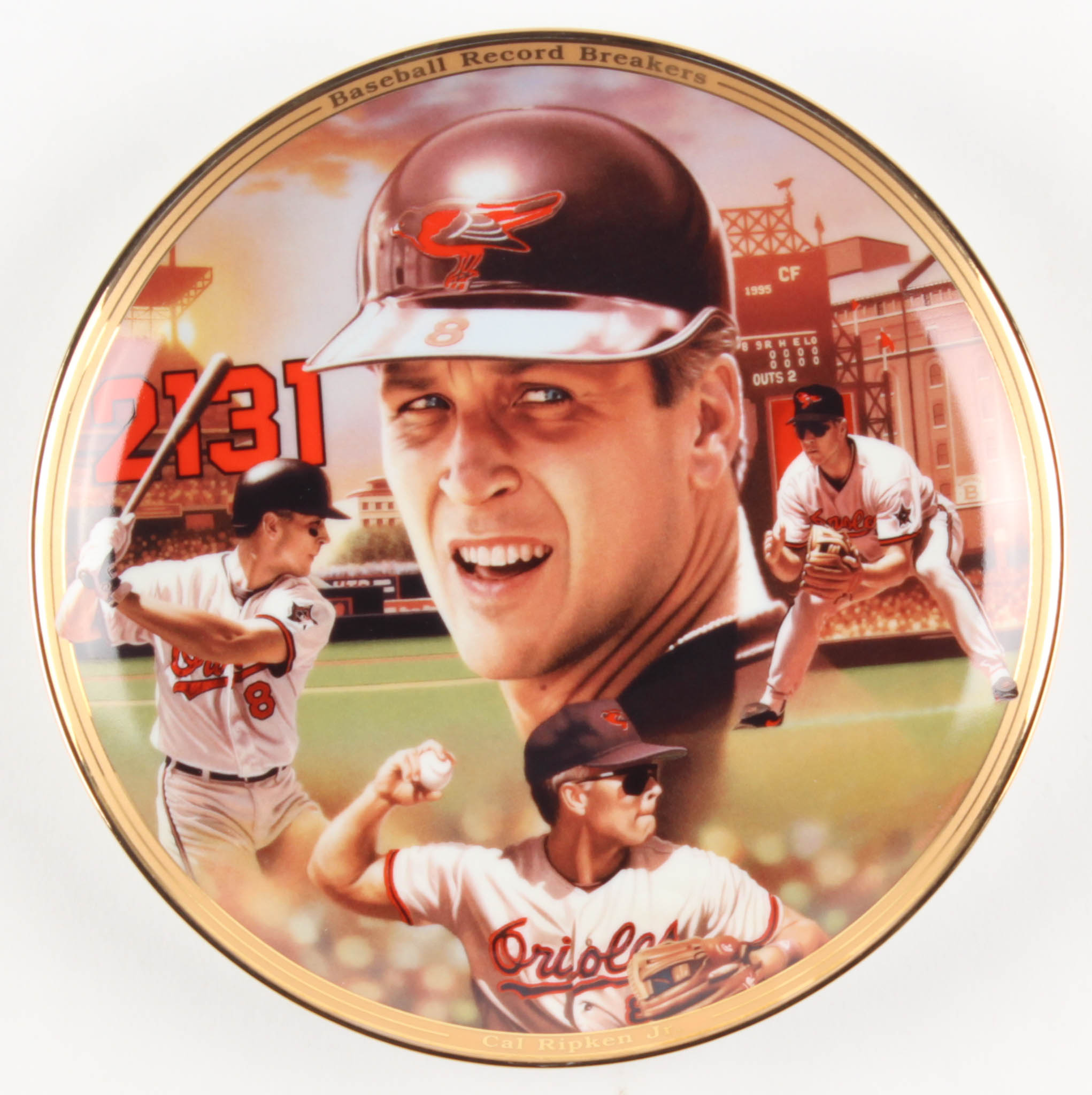 "Baseball Record Breakers: Cal Ripken Jr." LE Porcelain Plate at PristineAuction.com "Baseball Record Breakers: Cal Ripken Jr." LE Porcelain Plate at PristineAuction.com
