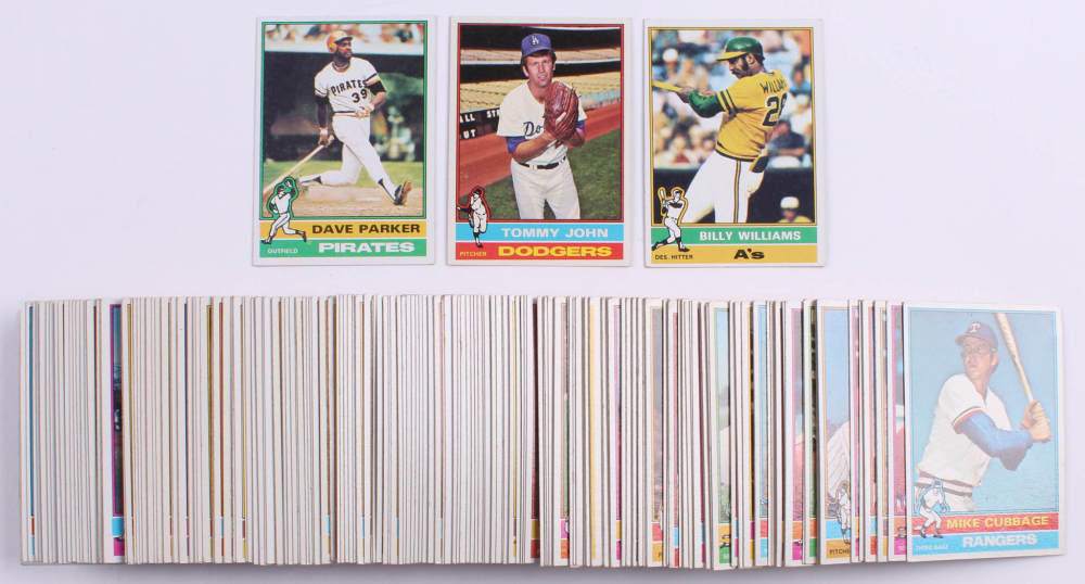 Lot of (200) 1976 Topps Baseball Cards with #525 Billy Williams, #416 Tommy John, #185 Dave Parker