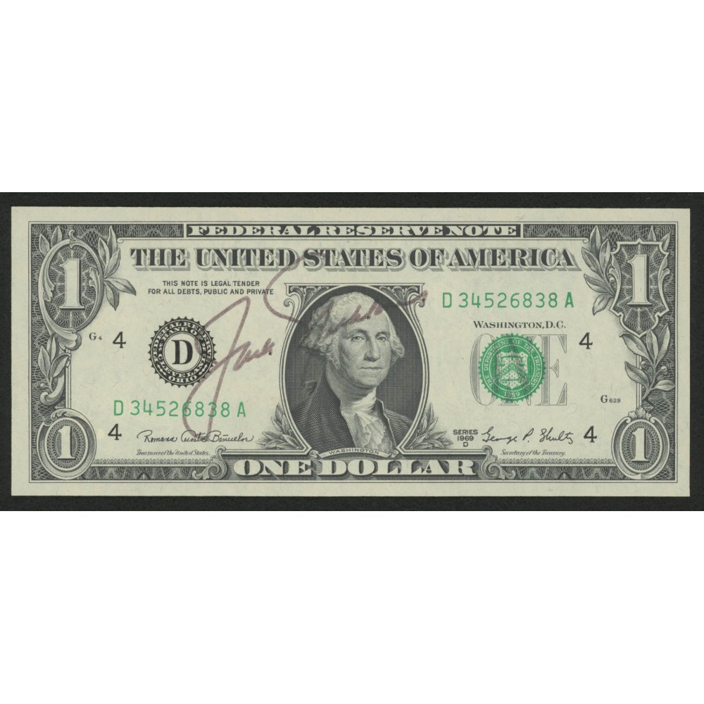 Jack Nicklaus Signed United States 1 Dollar Bill (JSA COA) Pristine