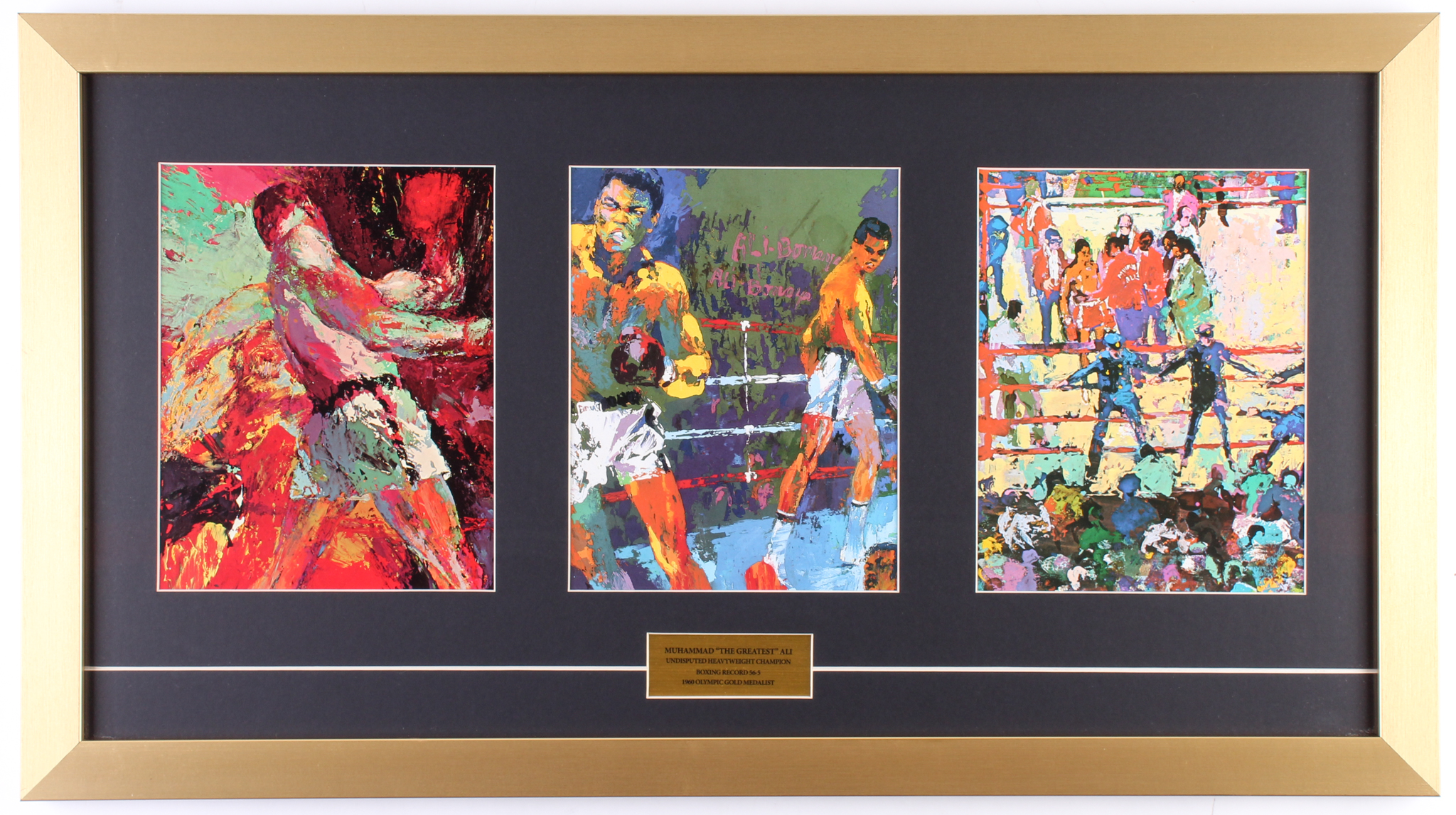LeRoy Neiman "Muhammad Ali" 15.5x28 Custom Framed Prints Display at PristineAuction.com LeRoy Neiman "Muhammad Ali" 15.5x28 Custom Framed Prints Display at PristineAuction.com