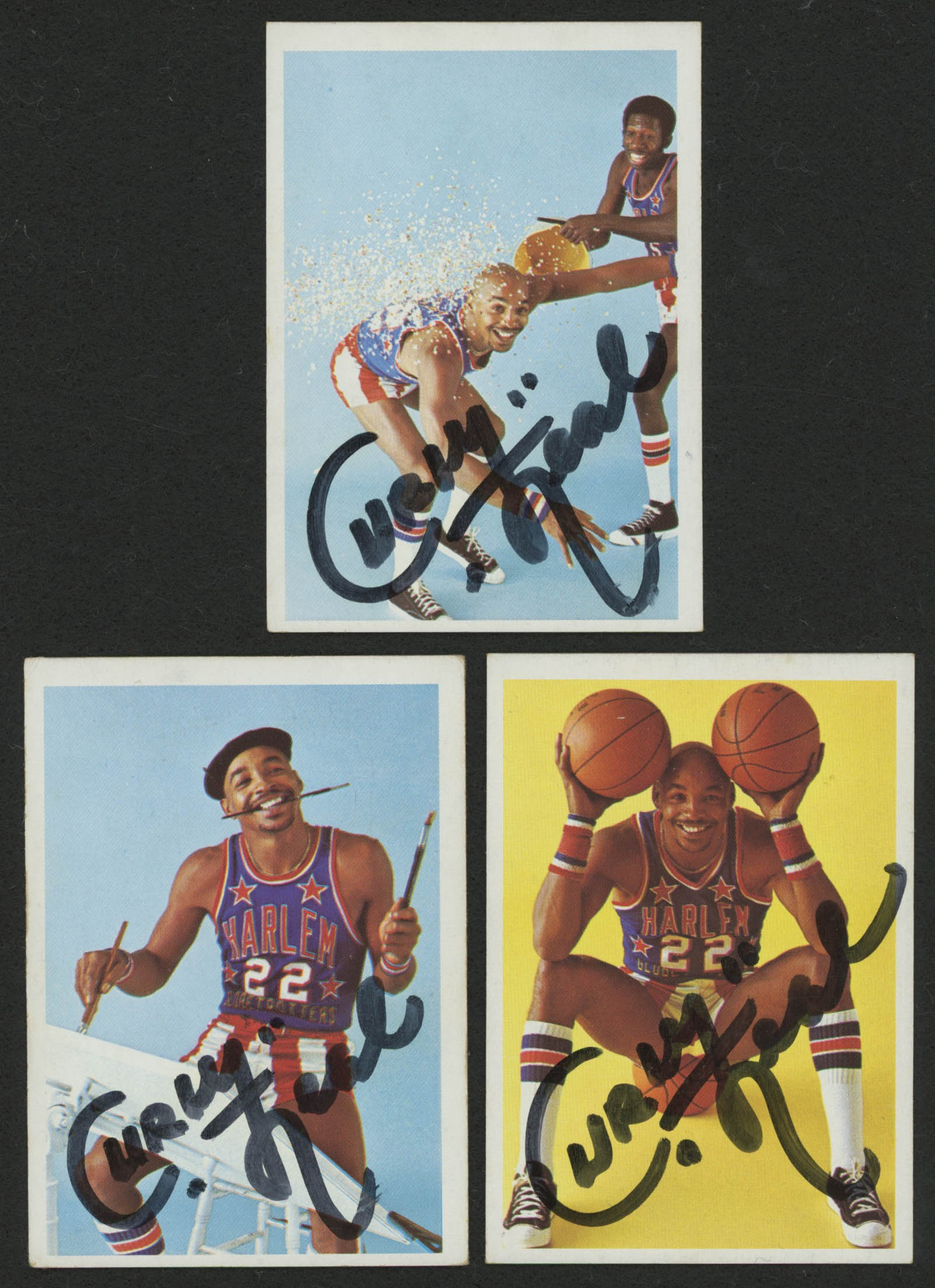 Lot of (3) Curly Neal Signed 1971-72 Globetrotters 84 Basketball Cards with #29, #26 with Geese Ausbie, #27 (JSA COA) at PristineAuction.com Lot of (3) Curly Neal Signed 1971-72 Globetrotters 84 Basketball Cards with #29, #26 with Geese Ausbie, #27 (JSA COA) at PristineAuction.com