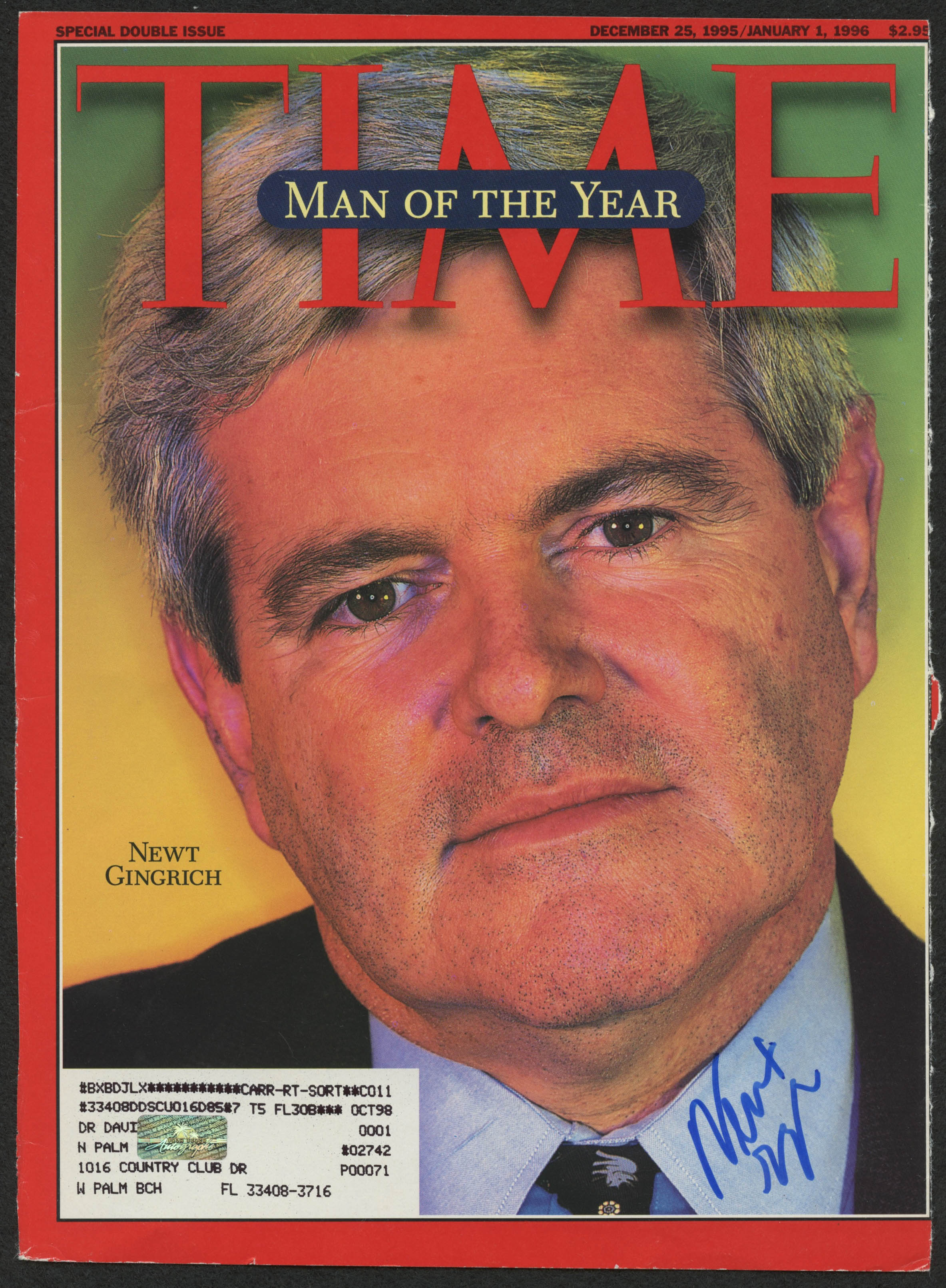 Newt Gingrich Signed 8x10 Time Magazine Page (Palm Beach COA) at PristineAuction.com Newt Gingrich Signed 8x10 Time Magazine Page (Palm Beach COA) at PristineAuction.com