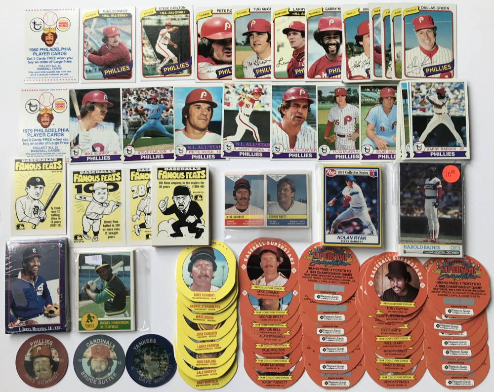 16 Regional Sets with (22) 1979 Topps NYY Burger King with Thurman Munson, Reggie Jackson, (30) 1991 Post-Cereal set with Ken Griffey Jr., (33) 1980 Burger King Pitch & Run with, Nolan Ryan, Mike Schmidt