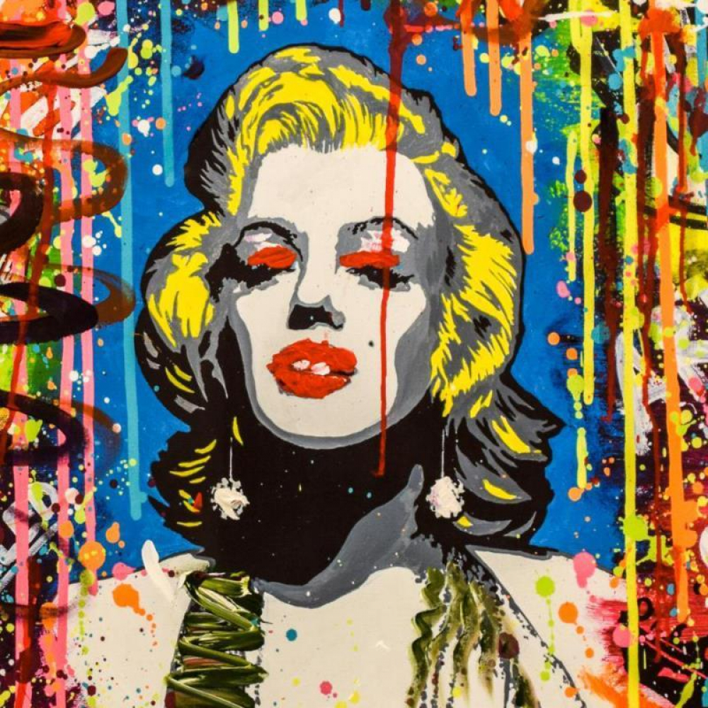 Nastya Rovenskaya Signed "Blonde Bombshell" 30x40 Original Mixed Media ...