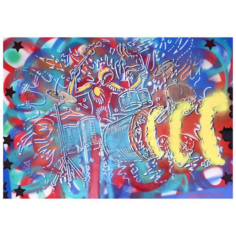 Mark Kostabi Signed "Time Bomb" 29x42 Mixed Media Original Painting at PristineAuction.com Mark Kostabi Signed "Time Bomb" 29x42 Mixed Media Original Painting at PristineAuction.com