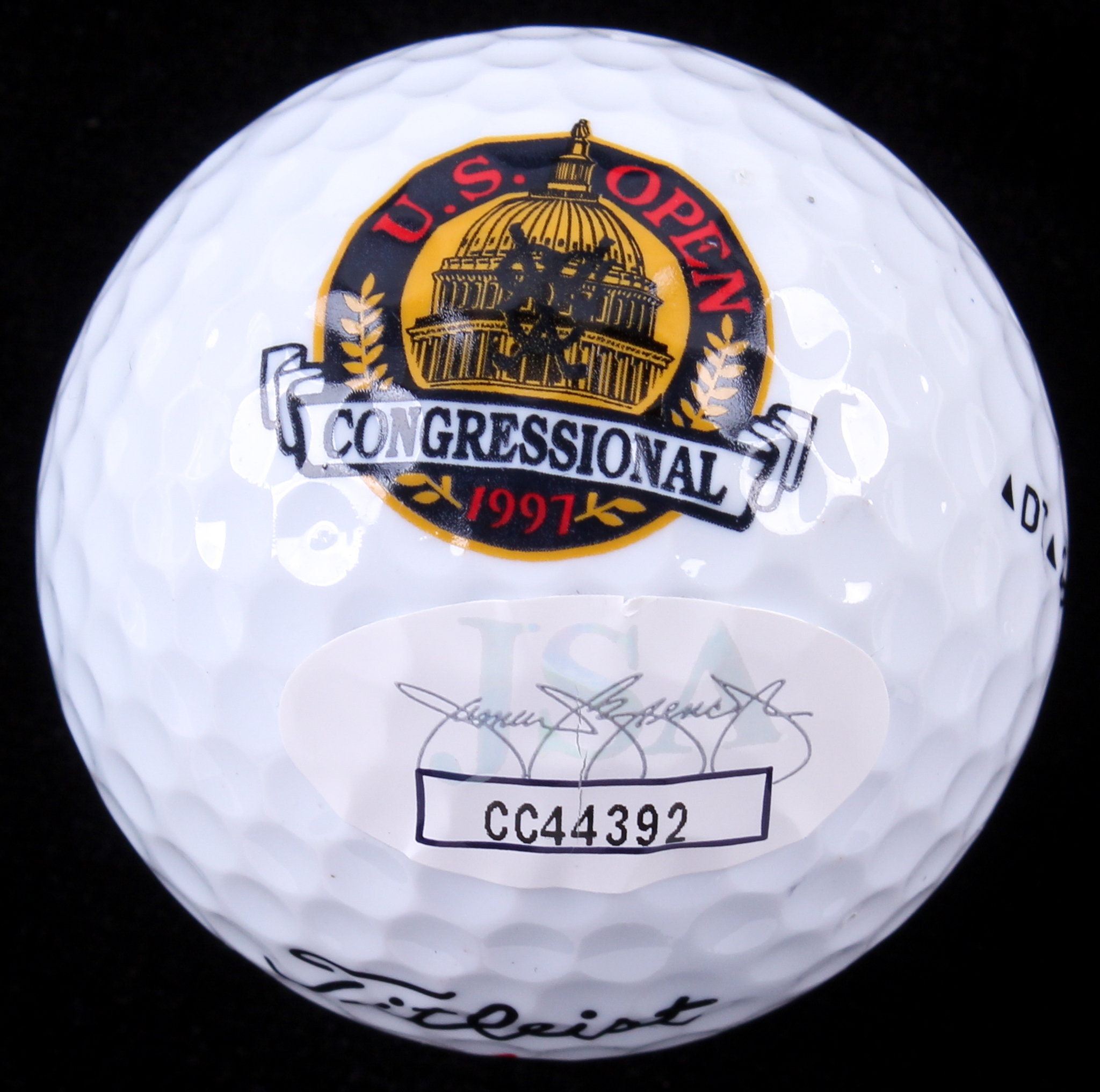 Ernie Els Signed 1997 US Open Logo Golf Ball (JSA COA) at PristineAuction.com Ernie Els Signed 1997 US Open Logo Golf Ball (JSA COA) at PristineAuction.com