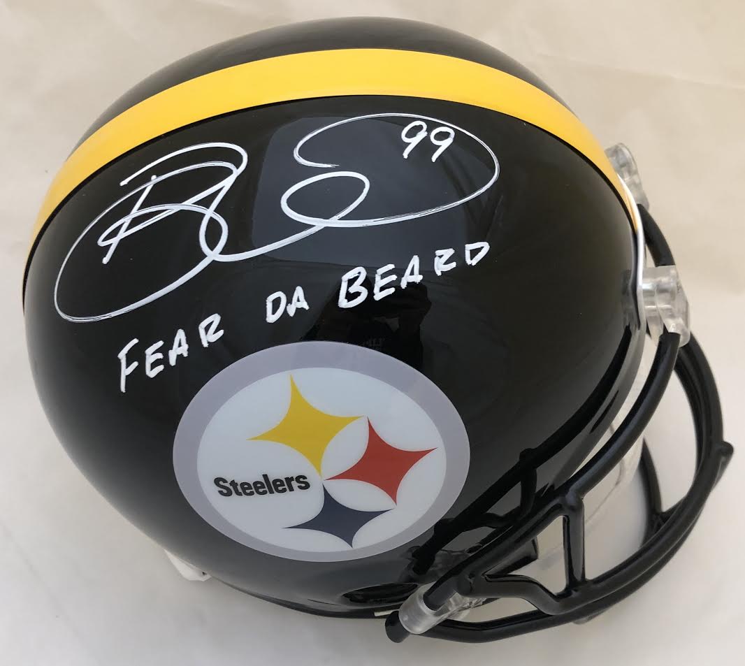 Brett Keisel Signed Steelers Full-Size Helmet Inscribed "Fear Da Beard" (TSE COA) at PristineAuction.com Brett Keisel Signed Steelers Full-Size Helmet Inscribed "Fear Da Beard" (TSE COA) at PristineAuction.com
