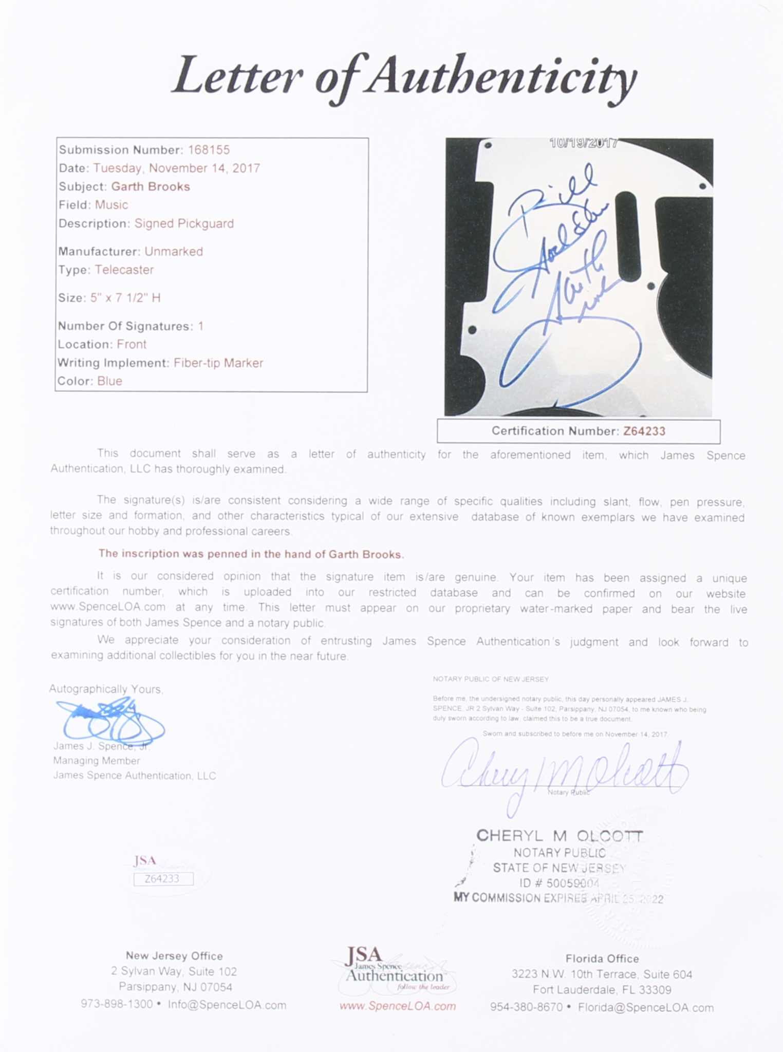 Garth Brooks Signed 39" Fender Squier Bullet Electric Guitar Inscribed "God Bless" (JSA LOA) at PristineAuction.com Garth Brooks Signed 39" Fender Squier Bullet Electric Guitar Inscribed "God Bless" (JSA LOA) at PristineAuction.com