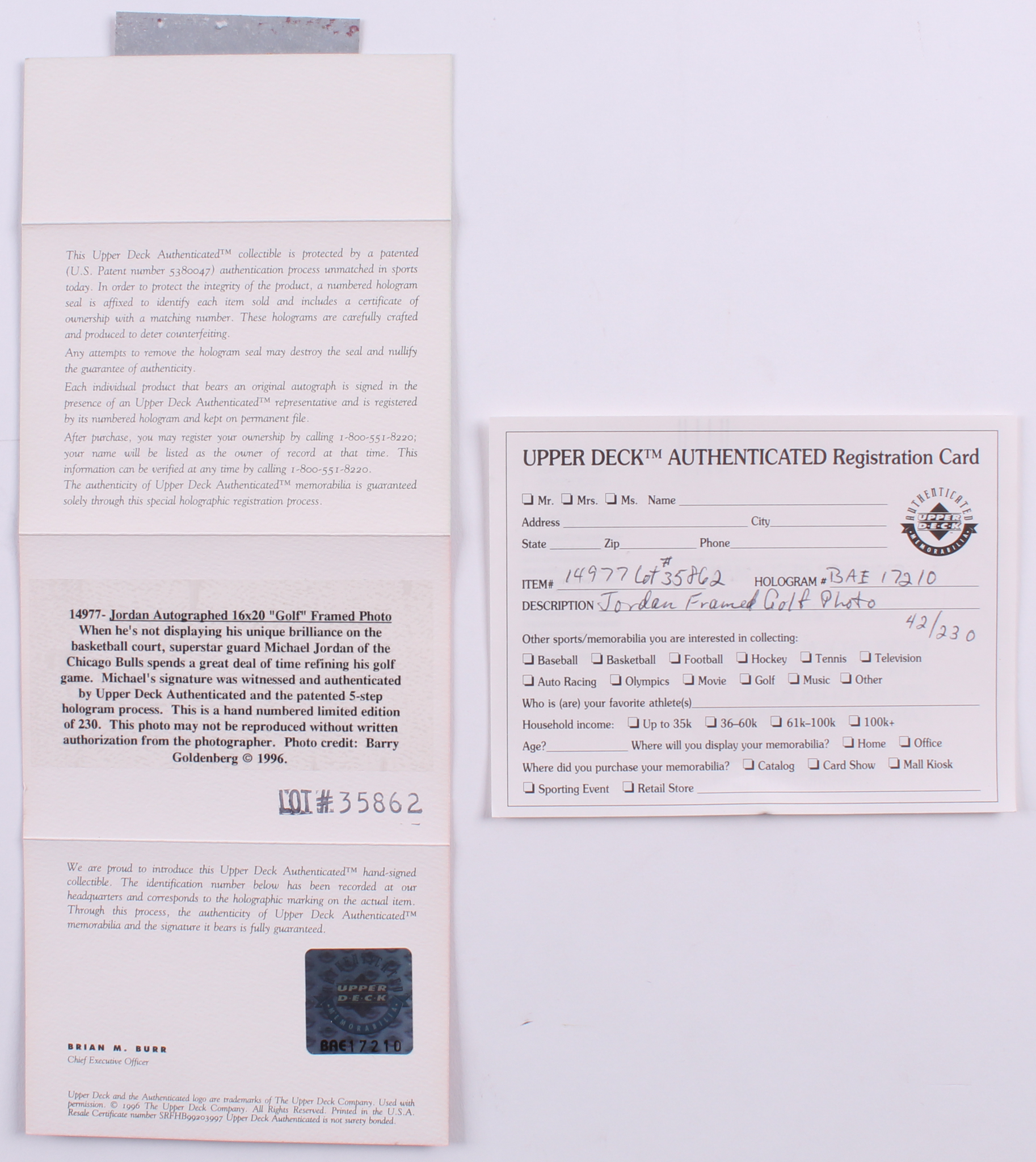 Michael Jordan Signed "Golf" 19x25 Custom Framed Limited Edition Photo Display (Upper Deck COA) at PristineAuction.com Michael Jordan Signed "Golf" 19x25 Custom Framed Limited Edition Photo Display (Upper Deck COA) at PristineAuction.com