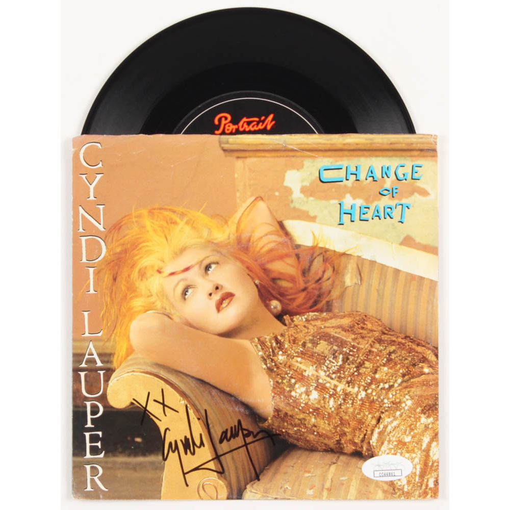 Cyndi Lauper Signed "Change of Heart" Vinyl Record Album Inscribed "XX
