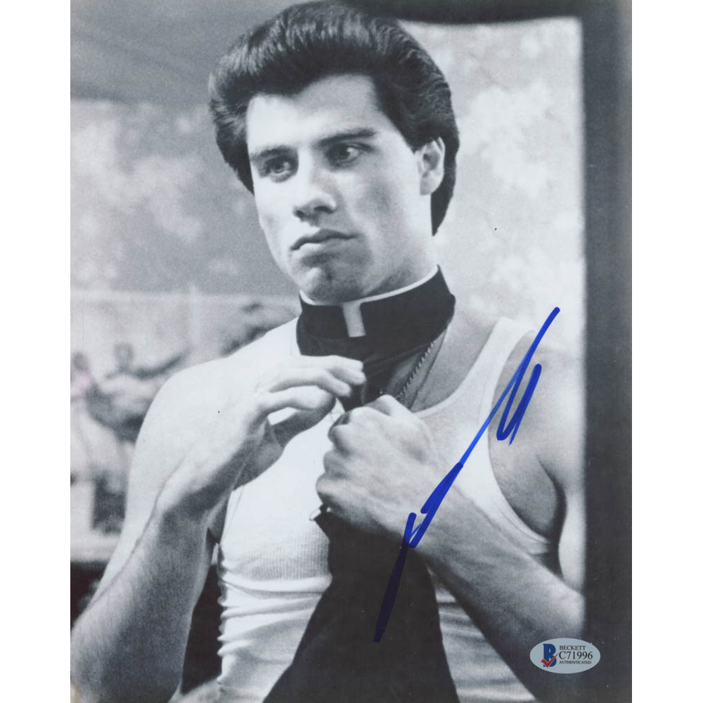 John Travolta Signed "Grease" 8x10 Photo (Beckett Hologram) Pristine