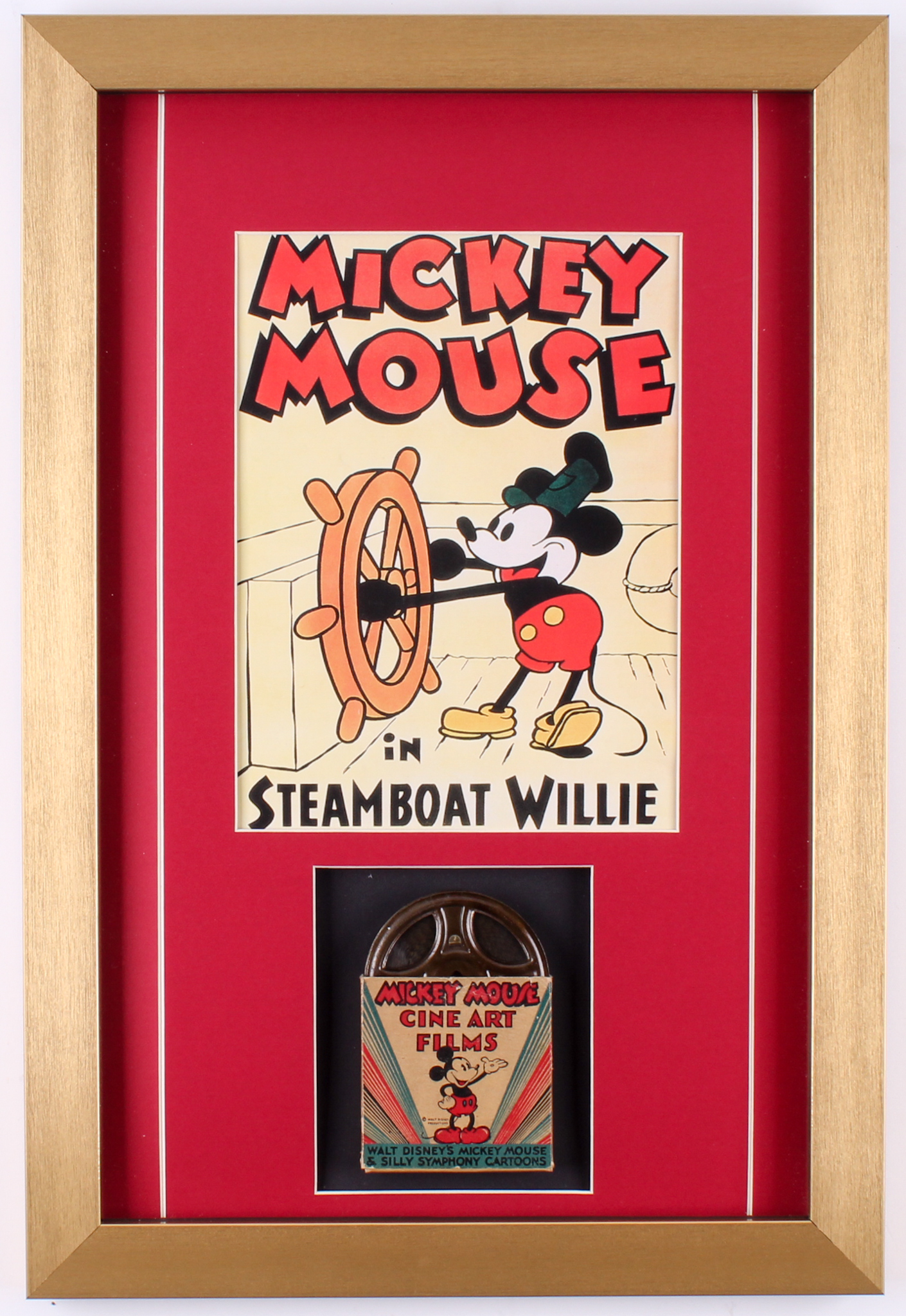 Vintage 1950's Walt Disney's Mickey Mouse 13.5x20 Custom Framed Film Reel Display at PristineAuction.com Vintage 1950's Walt Disney's Mickey Mouse 13.5x20 Custom Framed Film Reel Display at PristineAuction.com