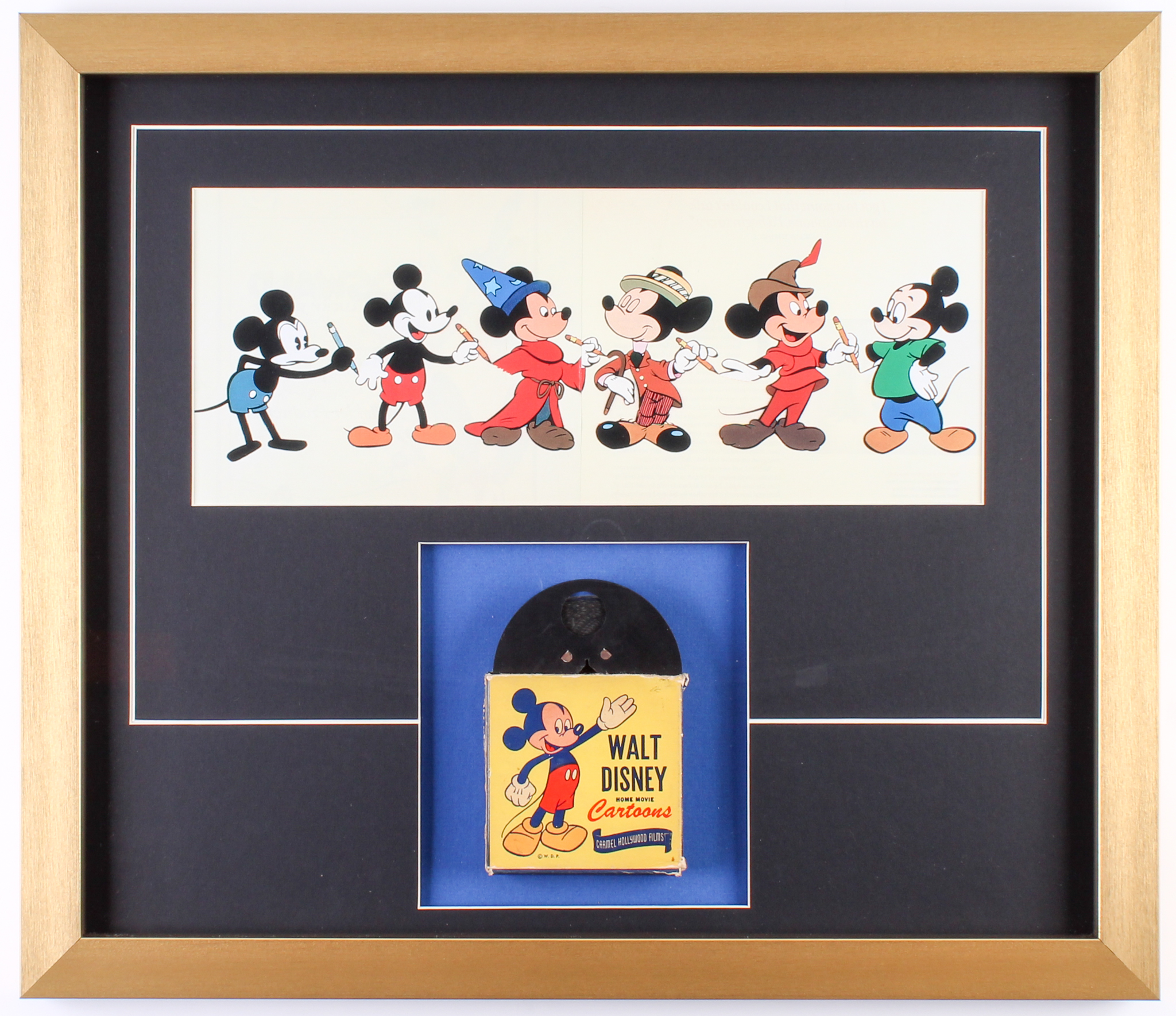 Vintage 1950's Walt Disney's Mickey Mouse 19x22 Custom Framed Film Reel Display at PristineAuction.com Vintage 1950's Walt Disney's Mickey Mouse 19x22 Custom Framed Film Reel Display at PristineAuction.com