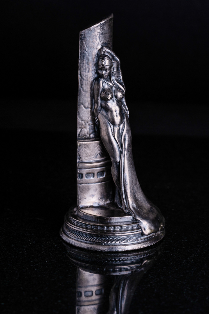 6 oz Antique Finish Frank Frazetta Legacy Collection Egyptian Queen Silver Statue (New, Box + CoA) at PristineAuction.com 6 oz Antique Finish Frank Frazetta Legacy Collection Egyptian Queen Silver Statue (New, Box + CoA) at PristineAuction.com