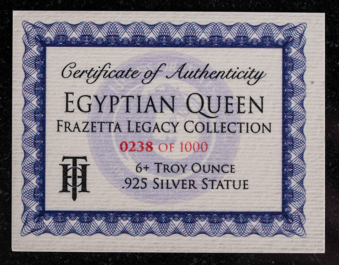 6 oz Antique Finish Frank Frazetta Legacy Collection Egyptian Queen Silver Statue (New, Box + CoA) at PristineAuction.com 6 oz Antique Finish Frank Frazetta Legacy Collection Egyptian Queen Silver Statue (New, Box + CoA) at PristineAuction.com