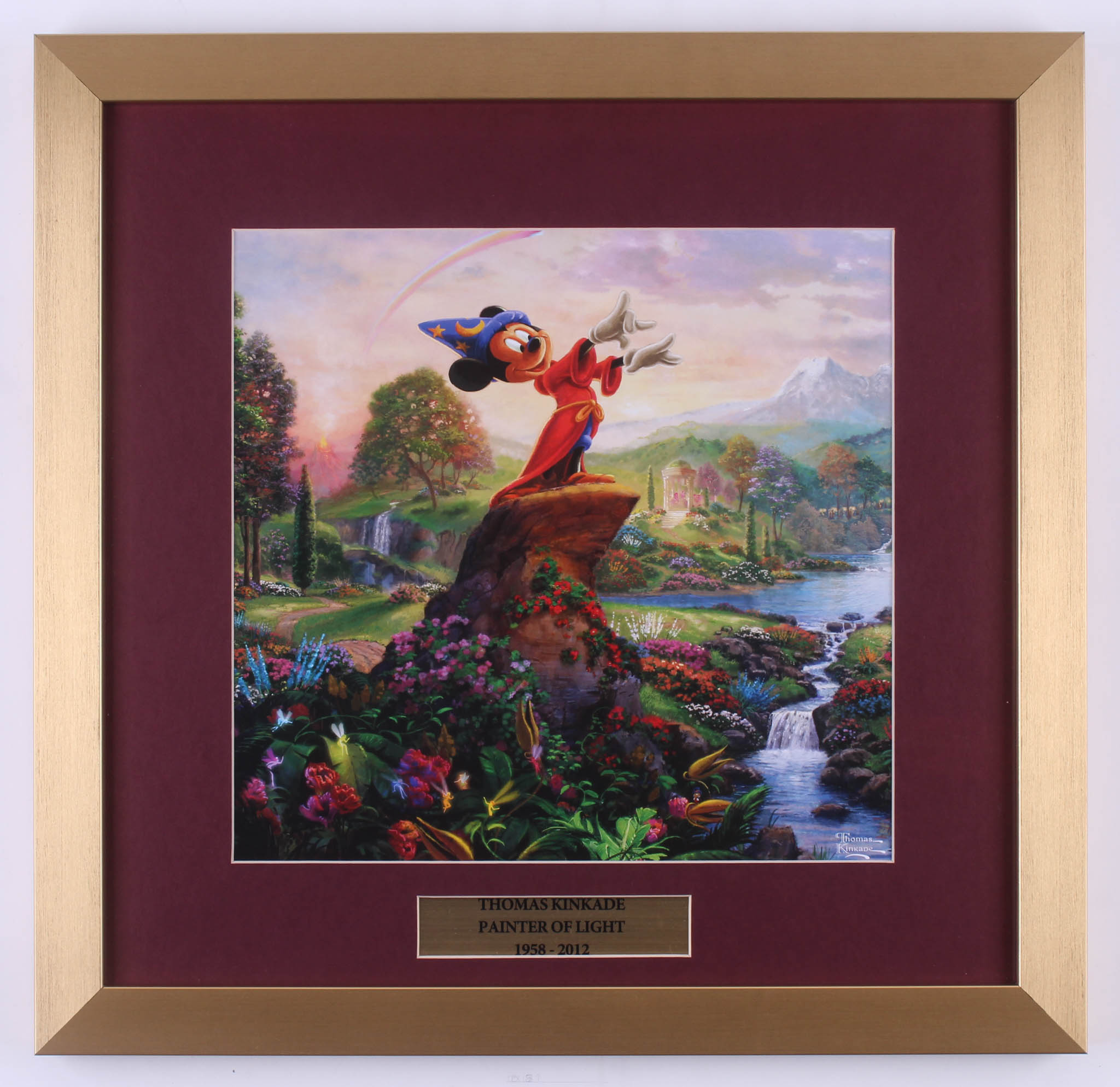 Thomas Kinkade Walt Disney's "Mickey Mouse" 17.5x18 Custom Framed Print at PristineAuction.com Thomas Kinkade Walt Disney's "Mickey Mouse" 17.5x18 Custom Framed Print at PristineAuction.com