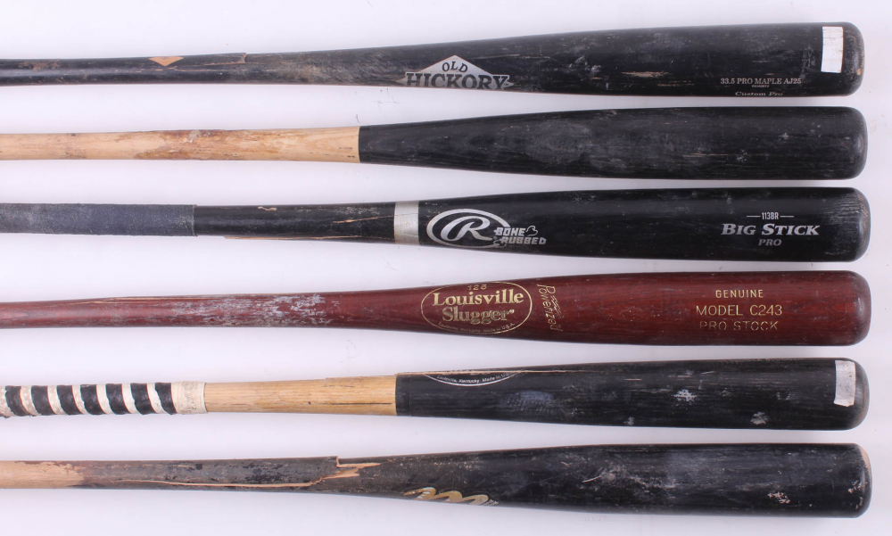 Lot of (6) Assorted GameUsed Baseball Bats Pristine Auction
