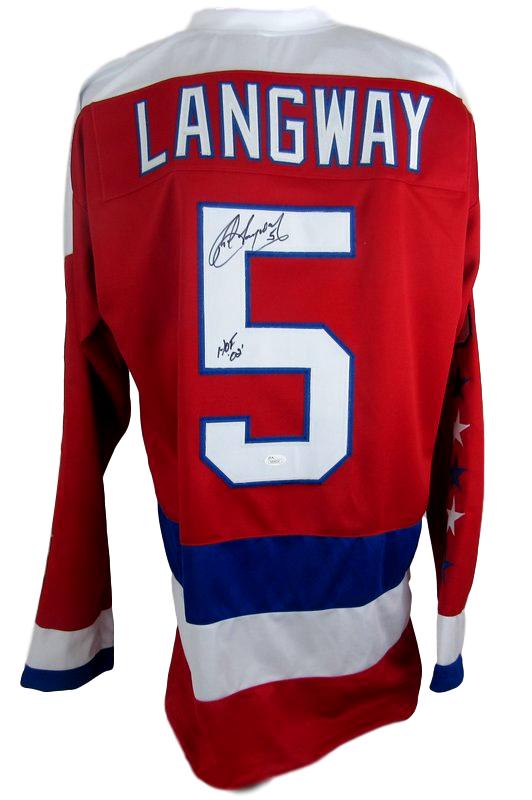 Rod Langway Signed Washington Capitals Jersey Inscribed "HOF 02" (JSA COA) at PristineAuction.com Rod Langway Signed Washington Capitals Jersey Inscribed "HOF 02" (JSA COA) at PristineAuction.com