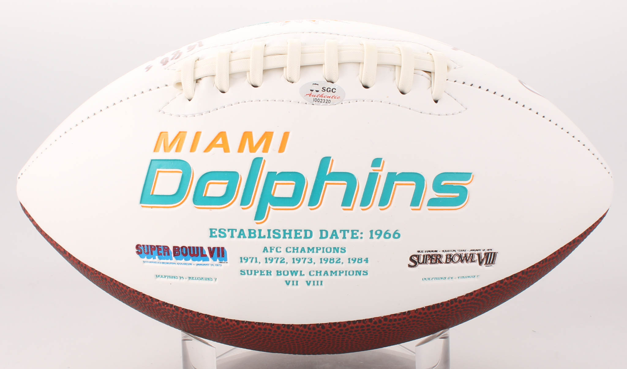 Dwight Stephenson Signed Dolphins Logo Football Inscribed "1980's All-Decade Team" (SGC COA) at PristineAuction.com Dwight Stephenson Signed Dolphins Logo Football Inscribed "1980's All-Decade Team" (SGC COA) at PristineAuction.com