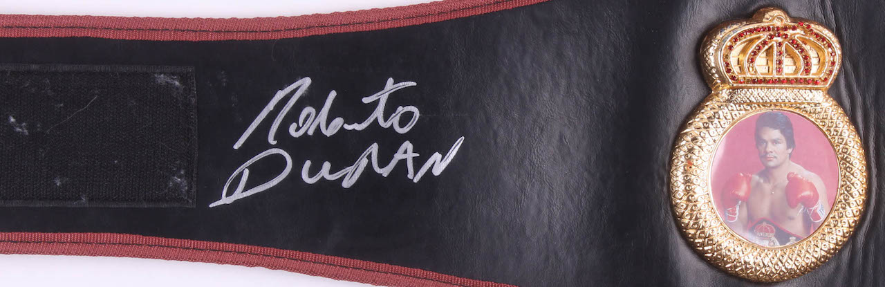 Thomas Hearns & Roberto Duran Signed WBA Full-Size Heavyweight Championship Belt (Beckett COA) at PristineAuction.com Thomas Hearns & Roberto Duran Signed WBA Full-Size Heavyweight Championship Belt (Beckett COA) at PristineAuction.com