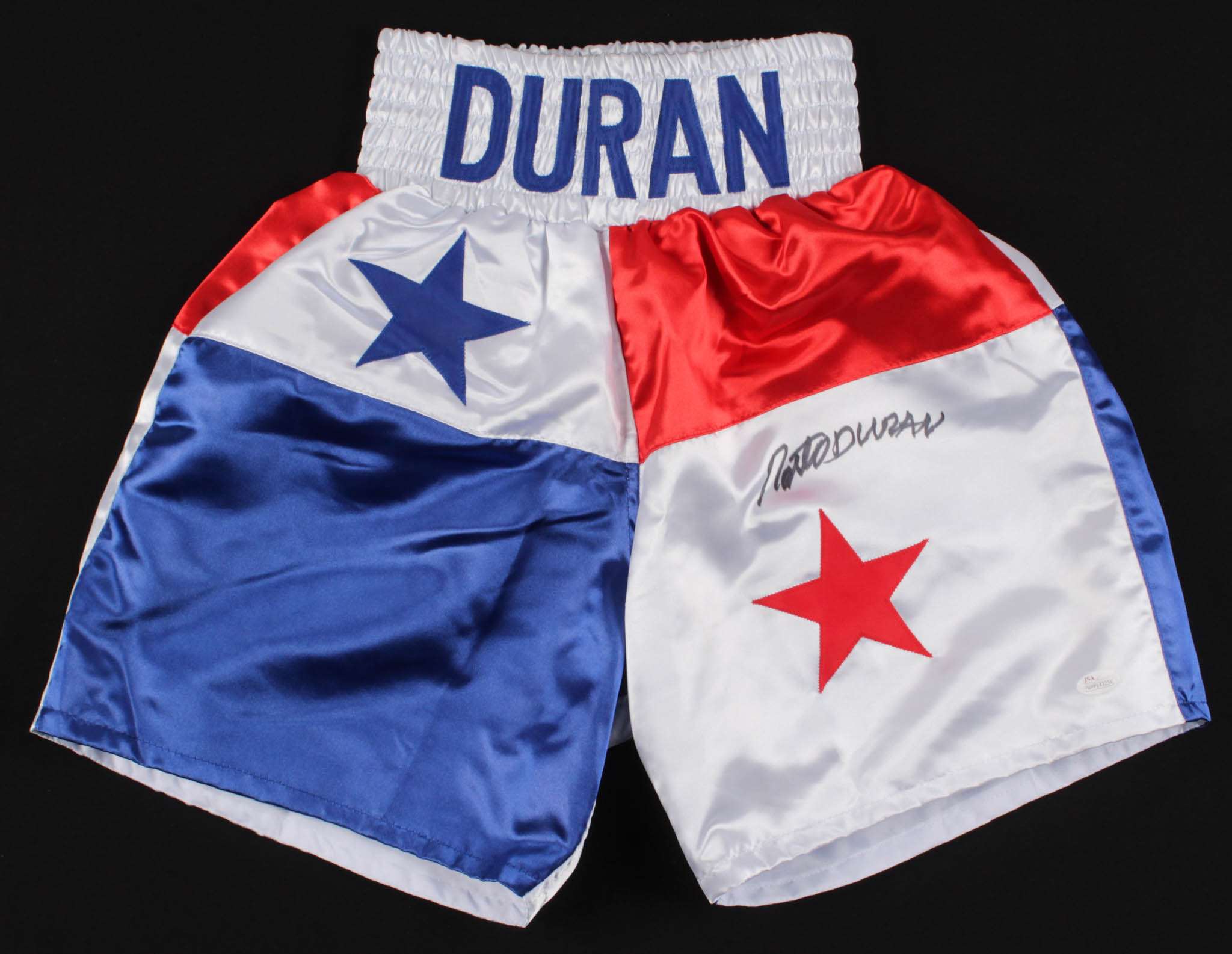 Roberto Duran Signed Panama Boxing Trunks (JSA COA) at PristineAuction.com Roberto Duran Signed Panama Boxing Trunks (JSA COA) at PristineAuction.com