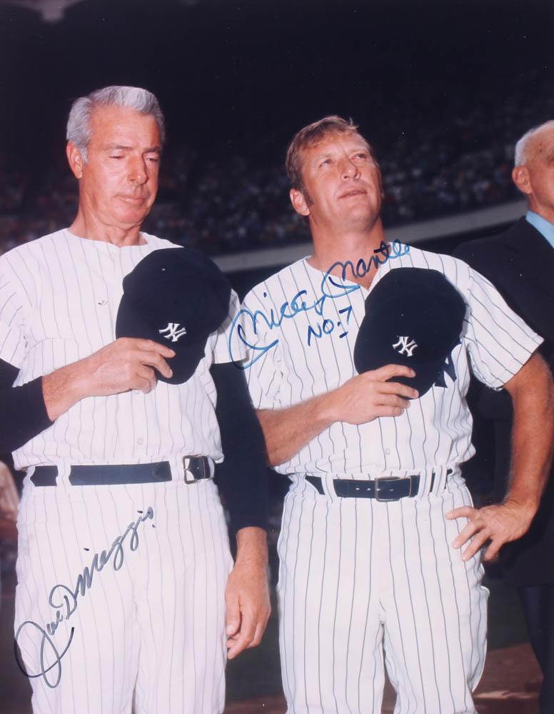 Mickey Mantle & Joe DiMaggio Signed New York Yankees 11x14 Photo (JSA ALOA) at PristineAuction.com Mickey Mantle & Joe DiMaggio Signed New York Yankees 11x14 Photo (JSA ALOA) at PristineAuction.com