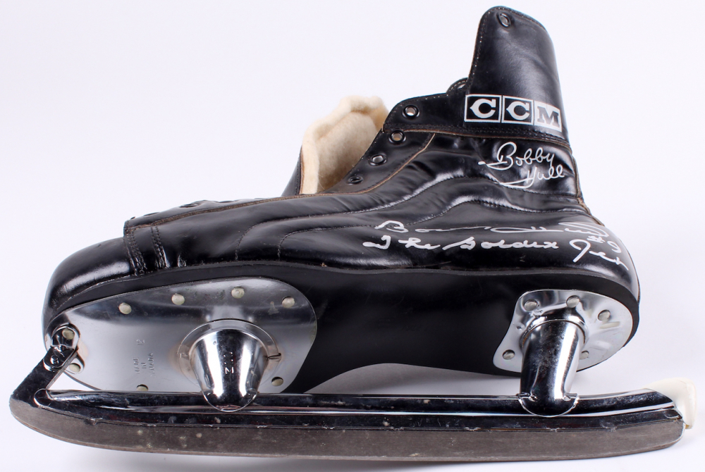 Bobby Hull Signed 1960's CCM Ice Skate Inscribed "The Golden Jet