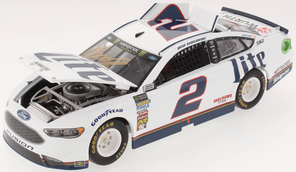 Brad Keselowski Signed 2018 NASCAR #2 Miller Lite - 1:24 Premium Action Diecast Car (PA COA) at PristineAuction.com Brad Keselowski Signed 2018 NASCAR #2 Miller Lite - 1:24 Premium Action Diecast Car (PA COA) at PristineAuction.com