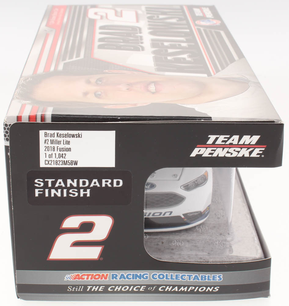 Brad Keselowski Signed 2018 NASCAR #2 Miller Lite - 1:24 Premium Action Diecast Car (PA COA) at PristineAuction.com Brad Keselowski Signed 2018 NASCAR #2 Miller Lite - 1:24 Premium Action Diecast Car (PA COA) at PristineAuction.com