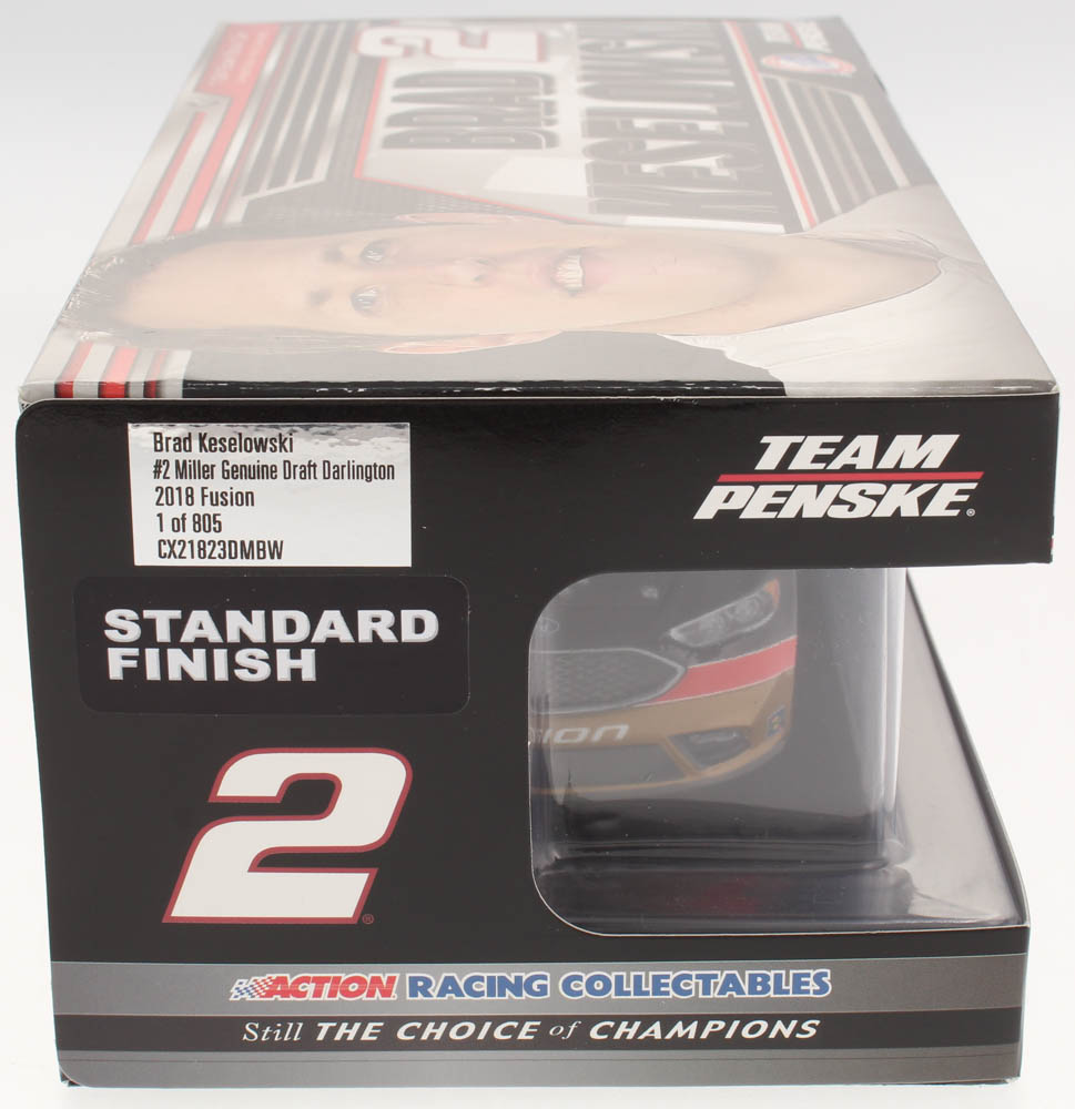 Brad Keselowski Signed 2018 NASCAR #2 Miller Genuine Draft - Darlington - 1:24 Premium Action Diecast Car (PA COA) at PristineAuction.com Brad Keselowski Signed 2018 NASCAR #2 Miller Genuine Draft - Darlington - 1:24 Premium Action Diecast Car (PA COA) at PristineAuction.com
