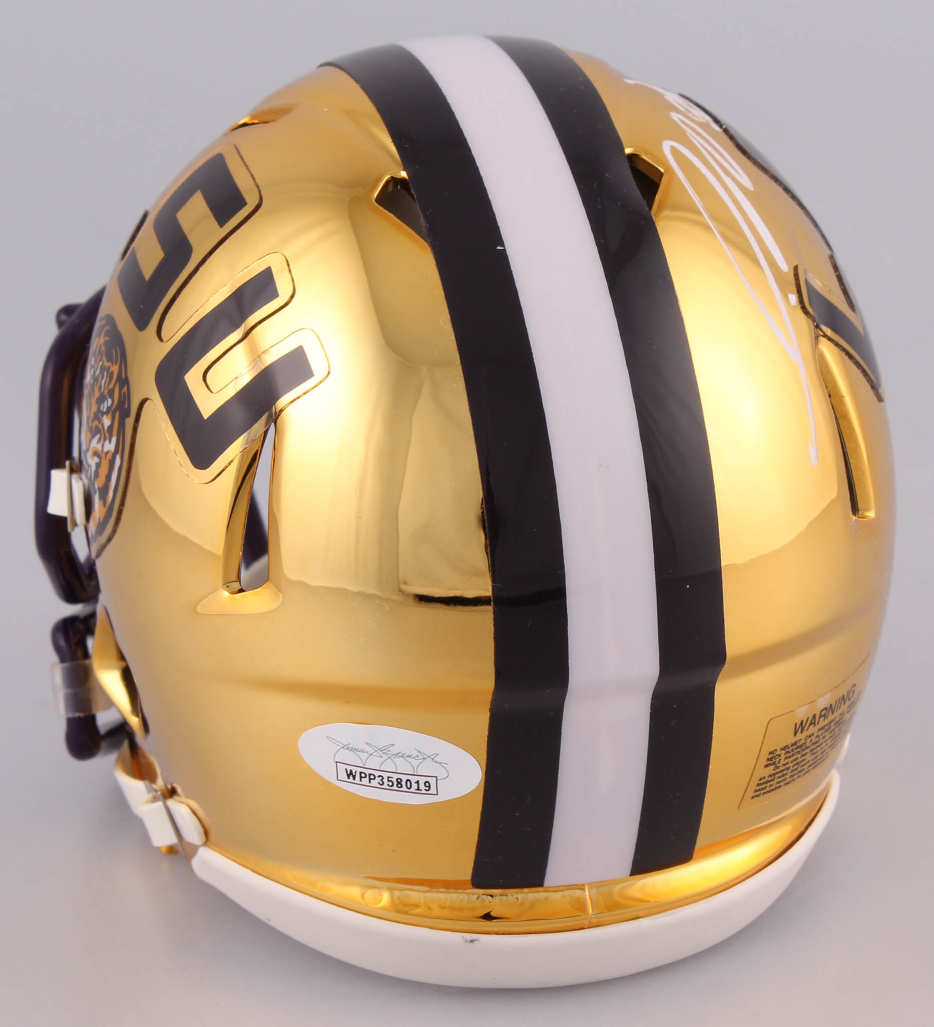 Jamal Adams Signed LSU Tigers Chrome Speed Mini-Helmet (JSA COA) at PristineAuction.com Jamal Adams Signed LSU Tigers Chrome Speed Mini-Helmet (JSA COA) at PristineAuction.com
