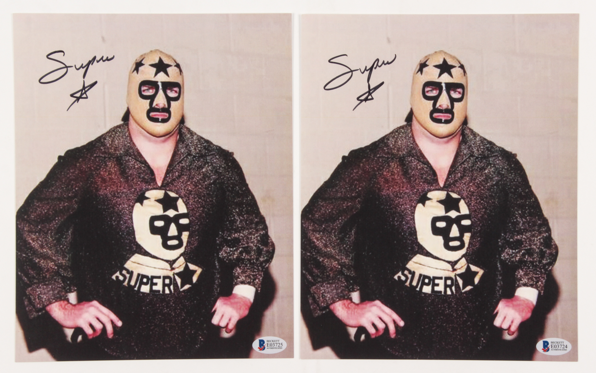 Lot of (2) The Masked Superstar Signed 8x10 Photos (Beckett COA) at PristineAuction.com Lot of (2) The Masked Superstar Signed 8x10 Photos (Beckett COA) at PristineAuction.com