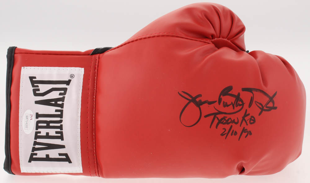 James "Buster" Douglas Signed Everlast Boxing Glove Inscribed "Tyson KO" & "2/10/90" (JSA COA) at PristineAuction.com James "Buster" Douglas Signed Everlast Boxing Glove Inscribed "Tyson KO" & "2/10/90" (JSA COA) at PristineAuction.com