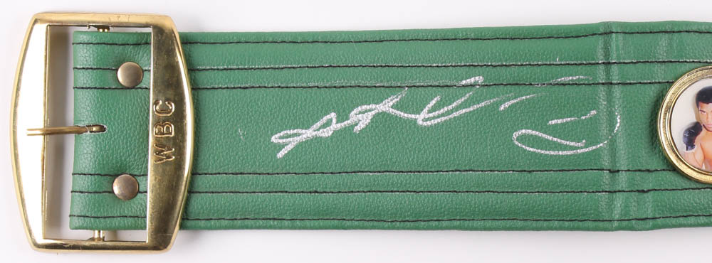 Thomas "Hitman" Hearns & "Sugar" Ray Leonard Signed Full-Size WBC Heavyweight Championship Belt (JSA Hologram) at PristineAuction.com Thomas "Hitman" Hearns & "Sugar" Ray Leonard Signed Full-Size WBC Heavyweight Championship Belt (JSA Hologram) at PristineAuction.com