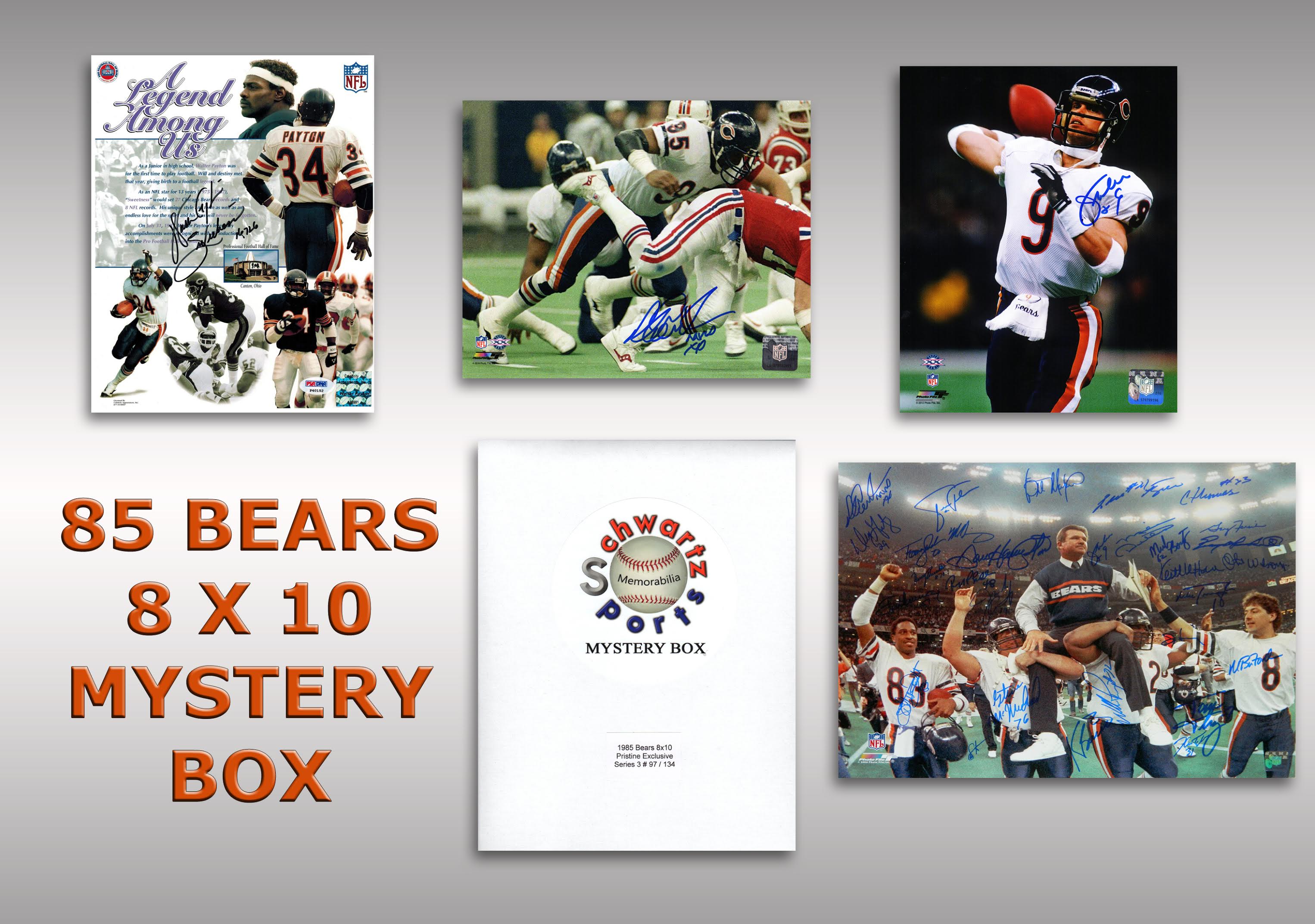 Chicago Bears Signed Mystery 8x10 Photo – 1985 World Champions Edition – Series 3 - (Limited to 134) **1985 Bears Team 16x20 Photo Redemption** at PristineAuction.com Chicago Bears Signed Mystery 8x10 Photo – 1985 World Champions Edition – Series 3 - (Limited to 134) **1985 Bears Team 16x20 Photo Redemption** at PristineAuction.com